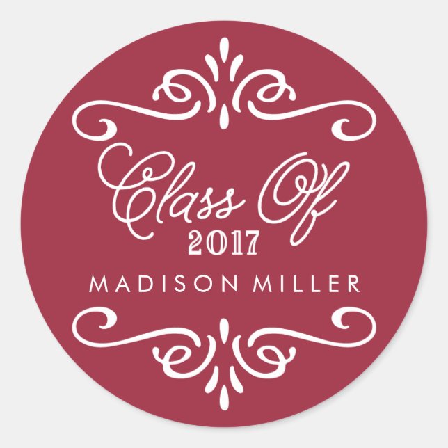 Vintage Maroon | Stickers Graduation (Devant)