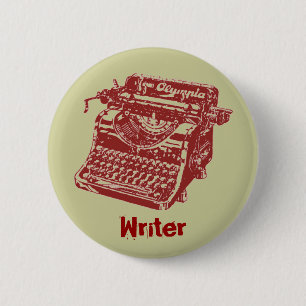 Vintage Maroon Typewriter 2 Inch Round Button