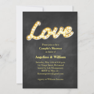 Vintage Marquee Lights Couple's Shower Invite