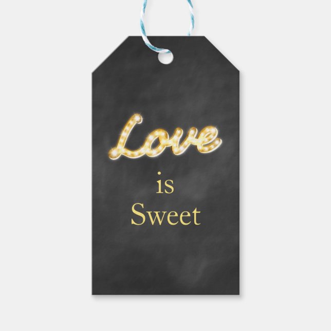Vintage Marquee Lights Gift Tag - chalkboard (Front)