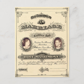 Vintage Marriage License (font Selfish) Invitation