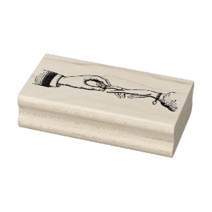 Vintage Married Hands Rubber Art Stamp