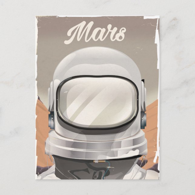 Vintage Mars Astronaut Postcard (Front)