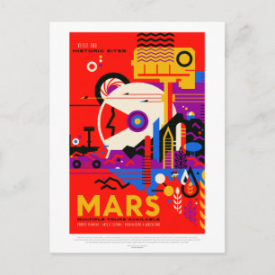 Vintage Mars Historic Sites Space Travel Postcard
