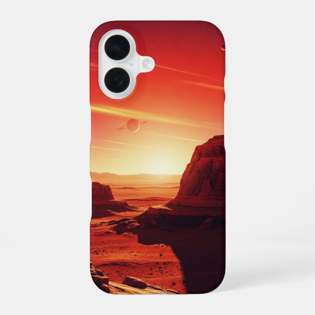 Vintage Mars Landscape iPhone 16 Case (Back)