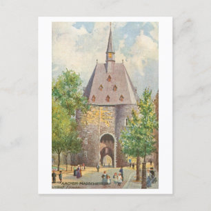 Vintage Marschiertor in Aachen, Germany Postcard