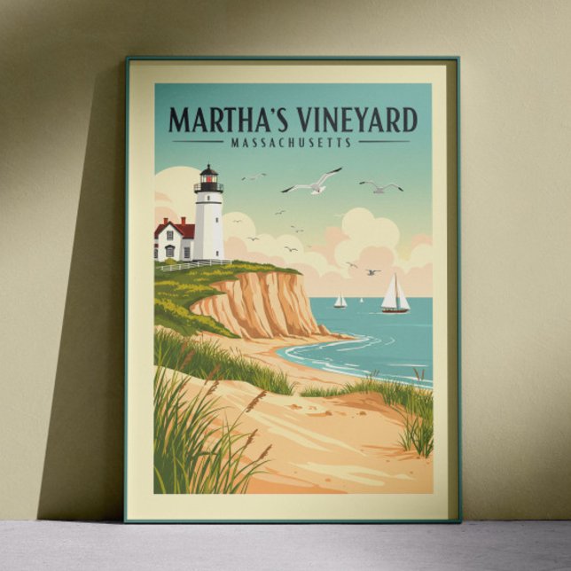 Vintage Martha's Vineyard Massachusetts Poster (Creator Uploaded)