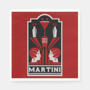 Vintage Martini Art Deco Napkin