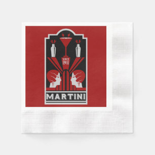 Vintage Martini Art Deco Napkin