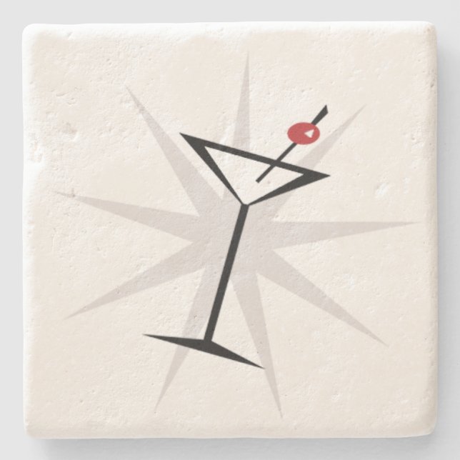 +[ Vintage Martini ]+ Stone Coaster (Front)
