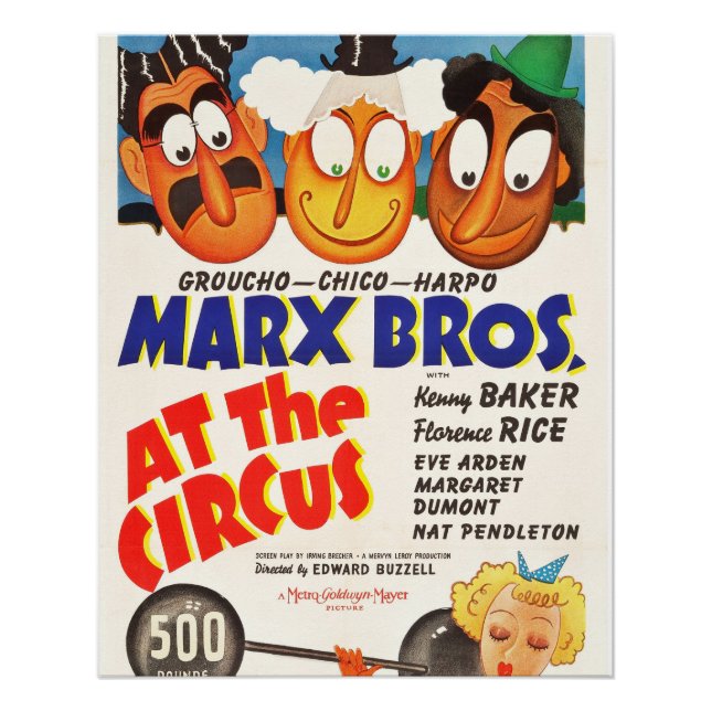 Vintage Marx Bros. At The Circus Poster (Front)