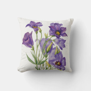 Vintage Mary Vaux Walcott Flowers Botanicals Throw Pillow