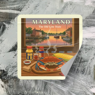  Vintage Maryland Square Sticker
