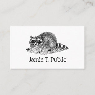 Vintage Masked Raccoon Business Card