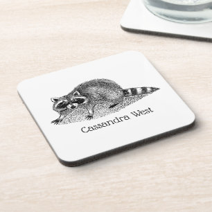 Vintage Masked Raccoon Coaster