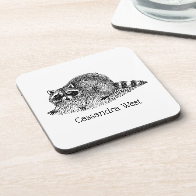Vintage Masked Raccoon Coaster (Left Side)