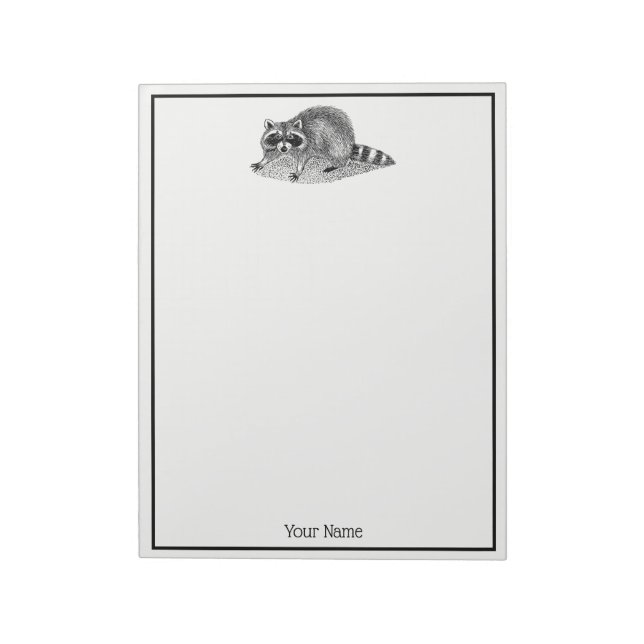 Vintage Masked Raccoon Notepad (Rotated)