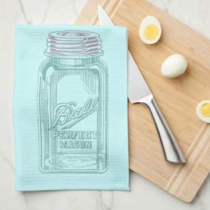 Vintage Mason Jar (Customize your Kitchen Colours) Towel