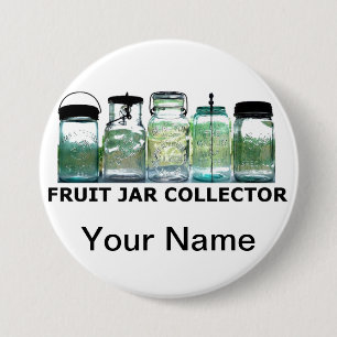 Vintage Mason Jar Fruit Jars Collector Club Show 3 Inch Round Button