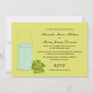 Vintage Mason Jar Gay Wedding Invitation