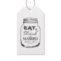 Vintage mason jar gift tags for wedding favours