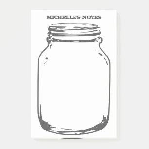 Vintage mason jar Personalized Post-it® notes