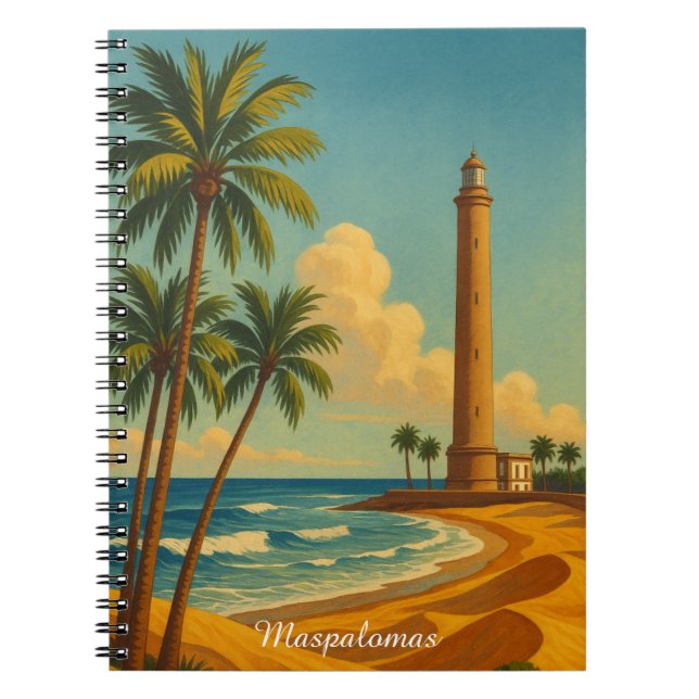 Vintage Maspalomas Meloneras Beach Gran Canaria Notebook (Front)