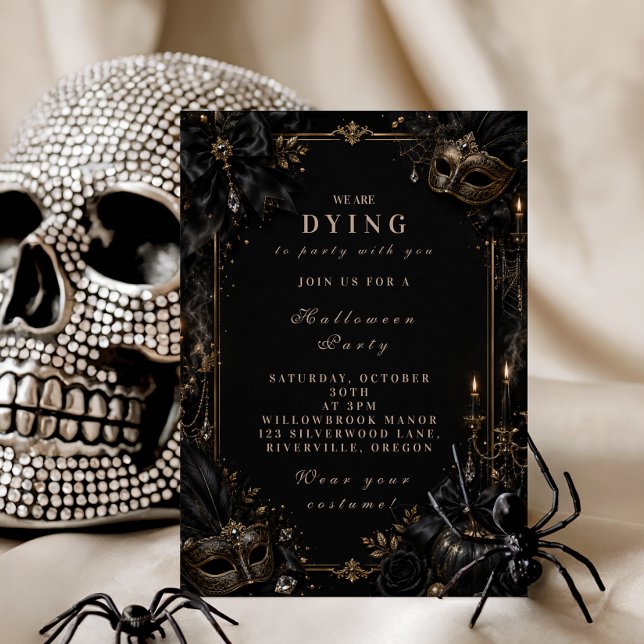Vintage Masquerade Halloween Invitation (Creator Uploaded)