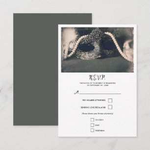Vintage Masquerade & Pearls Wedding RSVP