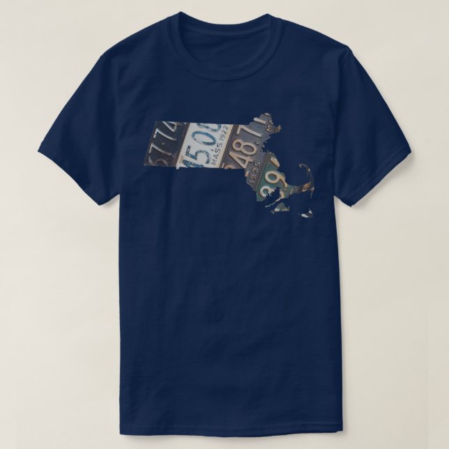 Vintage Massachusetts License Plates  T-Shirt (Design Front)