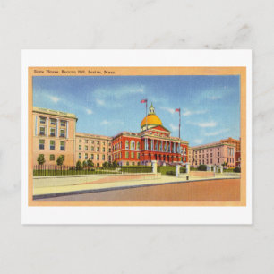 Vintage Massachusetts State House / Capitol Postcard