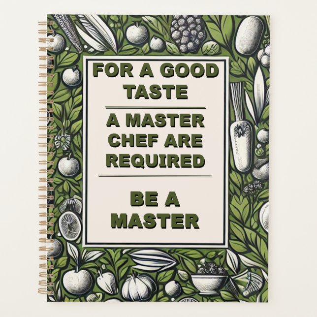 Vintage Master Chef Typography Design Planner (Front)