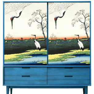 Vintage Masterwork of Hiroshige Pair of Cranes  Tissue Paper