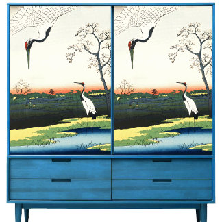 Vintage Masterwork of Hiroshige Pair of Cranes  Tissue Paper