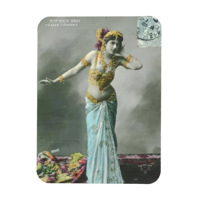 Vintage Mata Hari Postcard Magnet (Vertical)