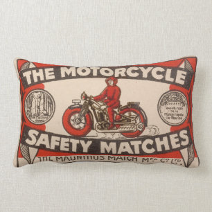 Vintage matchbox cover lumbar pillow