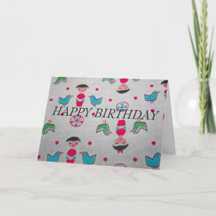 Vintage Material  HAPPY BIRTHDAY Card