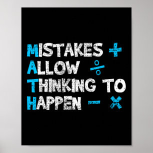 Vintage Math Teacher Funny Saying Gift Poster