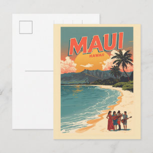 Vintage Maui hawaii tropical beach souvenirs gifts Postcard