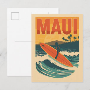 Vintage Maui hawaii tropical beach souvenirs gifts Postcard
