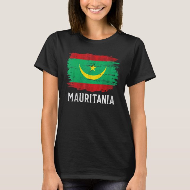 Vintage Mauritania Flag For Mauritanian T-Shirt (Front)