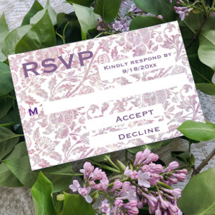 Vintage mauve floral Response Card