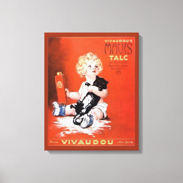 Vintage Mavis Talcum Powder Advertisement Canvas Print (Front)