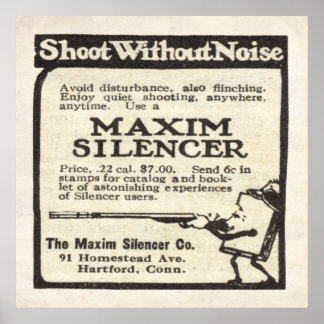 Vintage Maxim Silencer ad from 1920 Poster