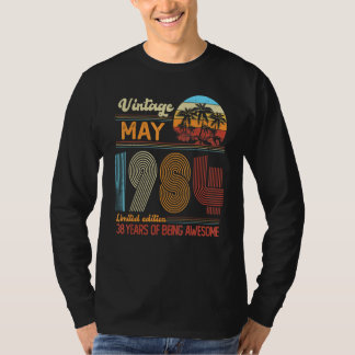 Vintage May 1984 38 Years Old 38th B Day Decoratio T-Shirt