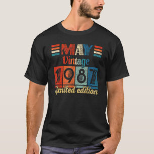 Vintage May 1987 35th Birthday  35 Years Old T-Shirt