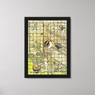 Vintage May Cuckoo with Modern Art Canvas Print
