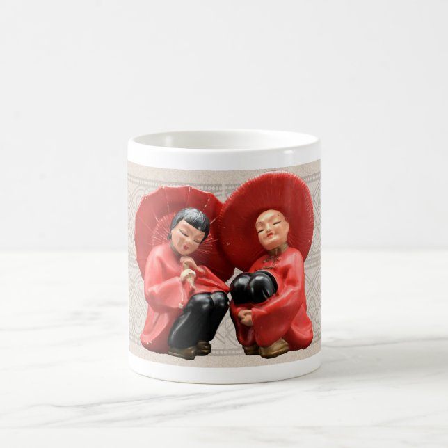 VINTAGE MCM CERAMIC FIGURINE COFFEE MUG (Center)