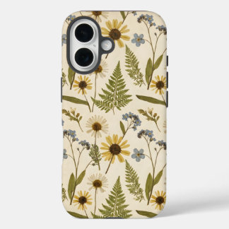 Vintage Meadow Botanical – Pressed Wildflower  iPhone 16 Case