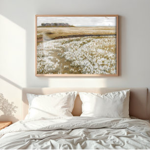 Vintage Meadow Landscape Countryside Field Canvas Print